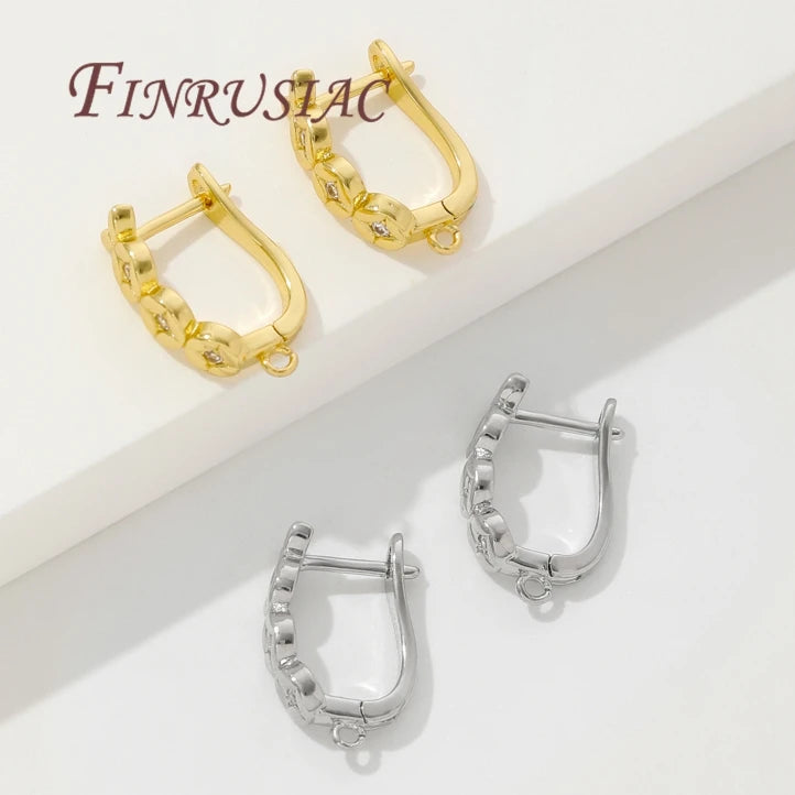 18K Gold Plated CZ Square Huggie Hoop Earrings – DIY Findings Huggie Hoop Earrings P3