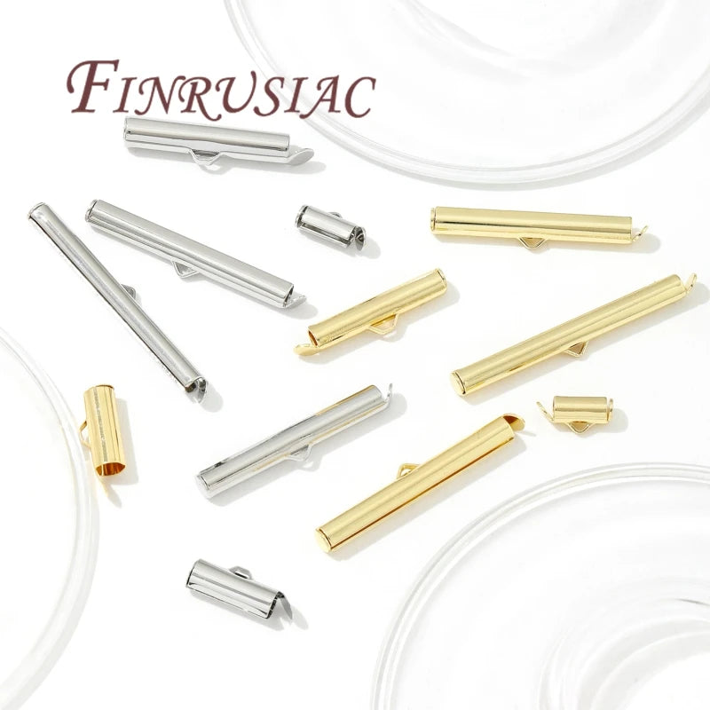 18K Gold Plated Crimp End Caps & Slider Clasps | DIY Jewelry Jewelry Findings P3
