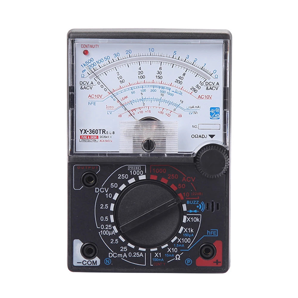 Gaqqee Analog Dial Multimeter YX-360TRE-L-B | Volt Ohm Meter Analog Multimeter P3 Black