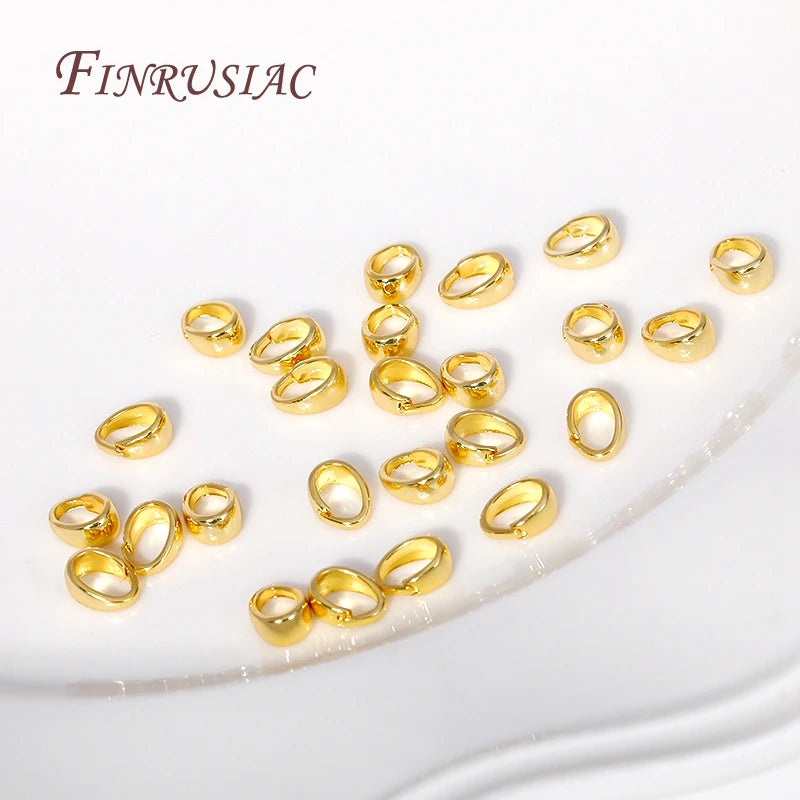 18K Gold Plated Brass Pinch Bails for Pendant Necklace Making Jewelry Findings P3