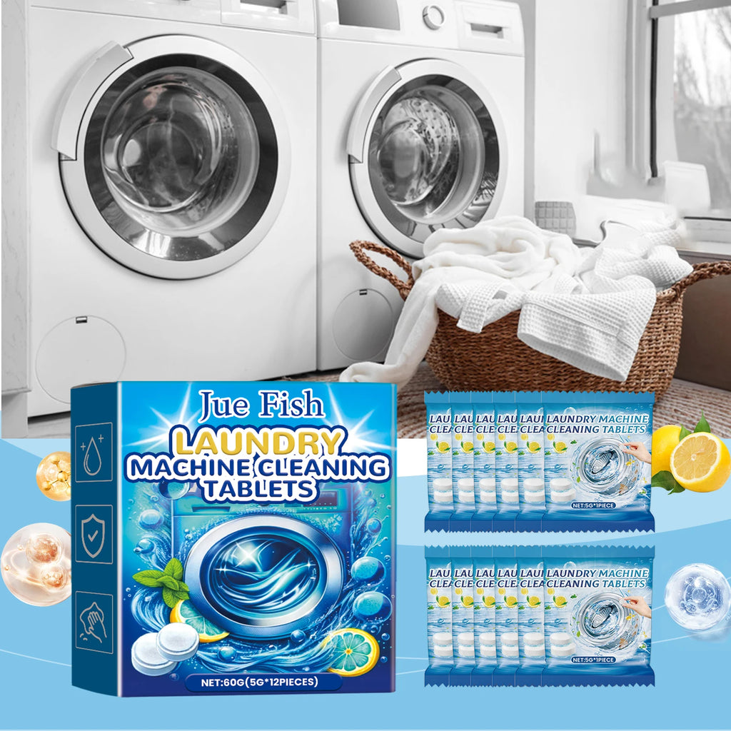 Washing Machine Cleaning Tablets 12PCS – Deep Clean & Odor Remover Washing Machine Cleaner P3