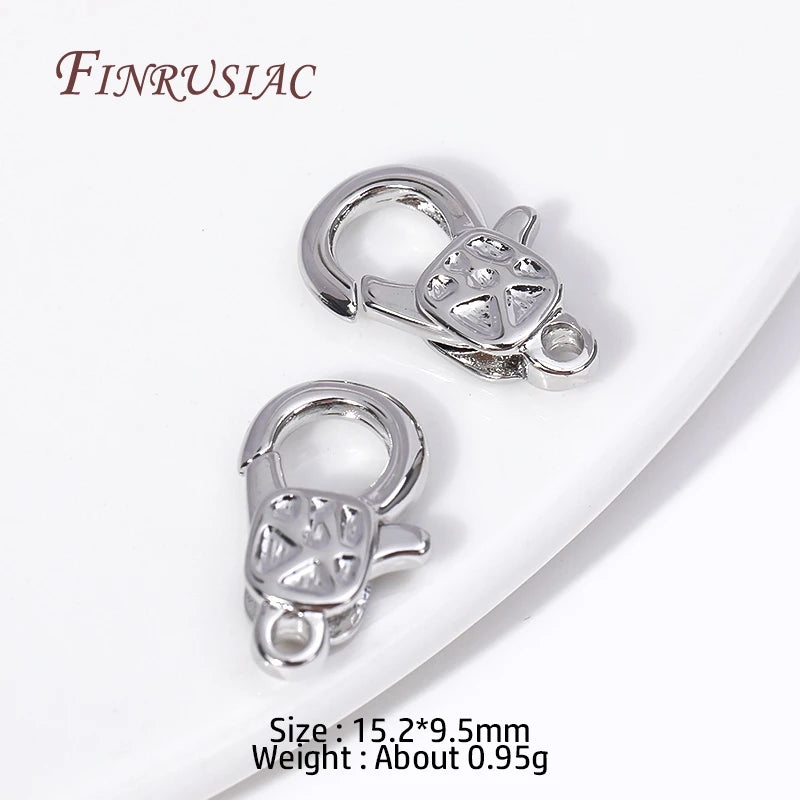 18K Gold Plated Lobster Clasps 15.2×9.5mm | DIY Jewelry Lobster Clasp Findings P3 Rhodium Plated 4 Pieces