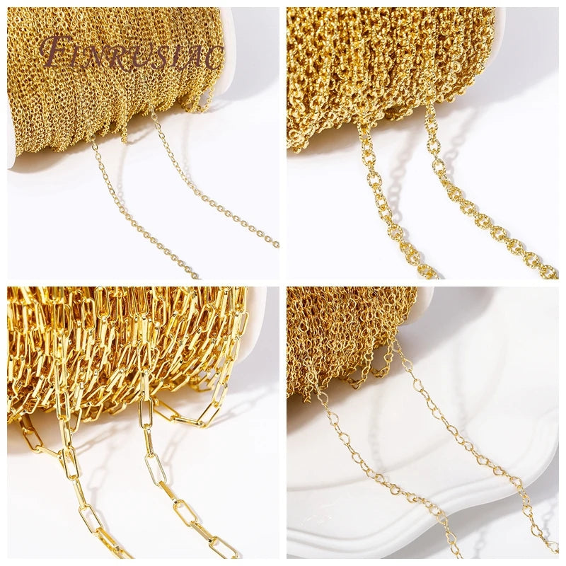 18K Gold Plated Spool Chains – 4 Styles DIY Jewelry Findings DIY Jewelry Chain P3