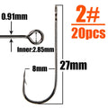 B&U 20pcs Barbed Worm Hooks – High Carbon Steel Fishing Hooks Fishing Hooks P3 2