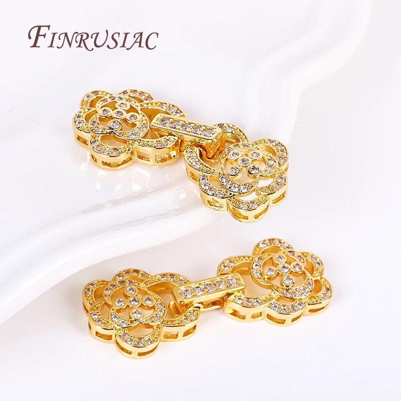 18K Gold Plated Zircon Pearl Clasp | DIY Jewelry Findings Jewelry Clasp Findings P3