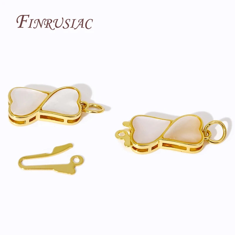 18K Gold Plated Heart Clasp – Pearl Necklace & Bracelet DIY Jewelry Clasp Finding P3