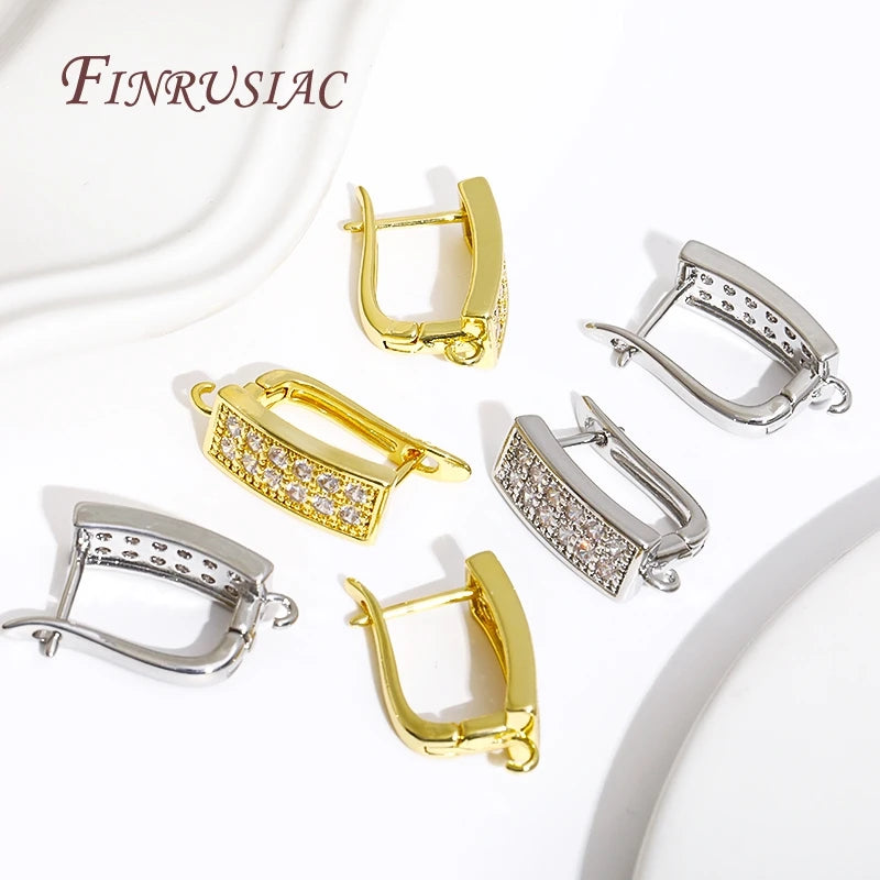 18K Gold Plated Earring Hooks – DIY Ear Wire Findings 20×13mm Earring Findings P3