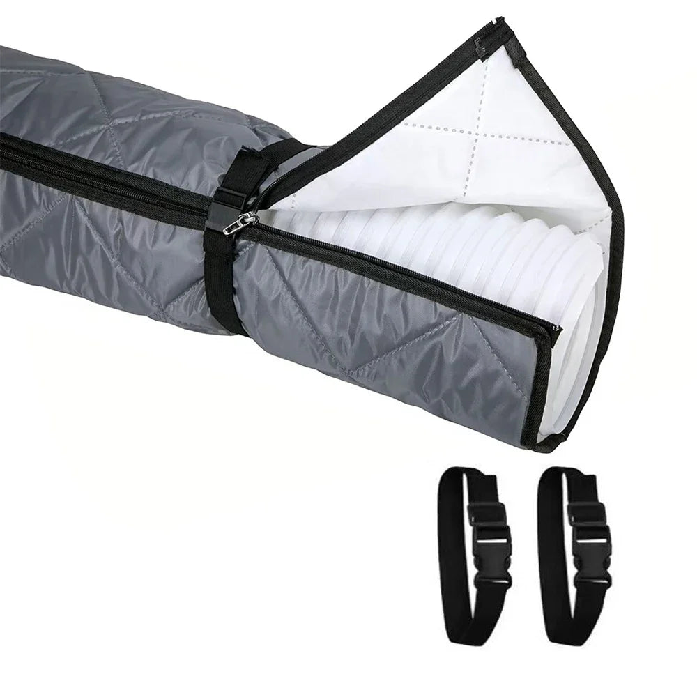 AC Hose Insulation Cover – Waterproof Sleeve with Buckle Straps AC Hose Cover P3 Grey Zipper