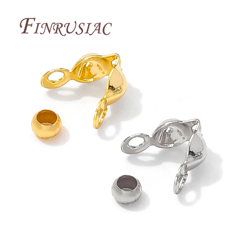 100pcs 18K Gold Plated Crimp Beads & Connector Clasps – DIY Jewelry Jewelry Making Findings P3