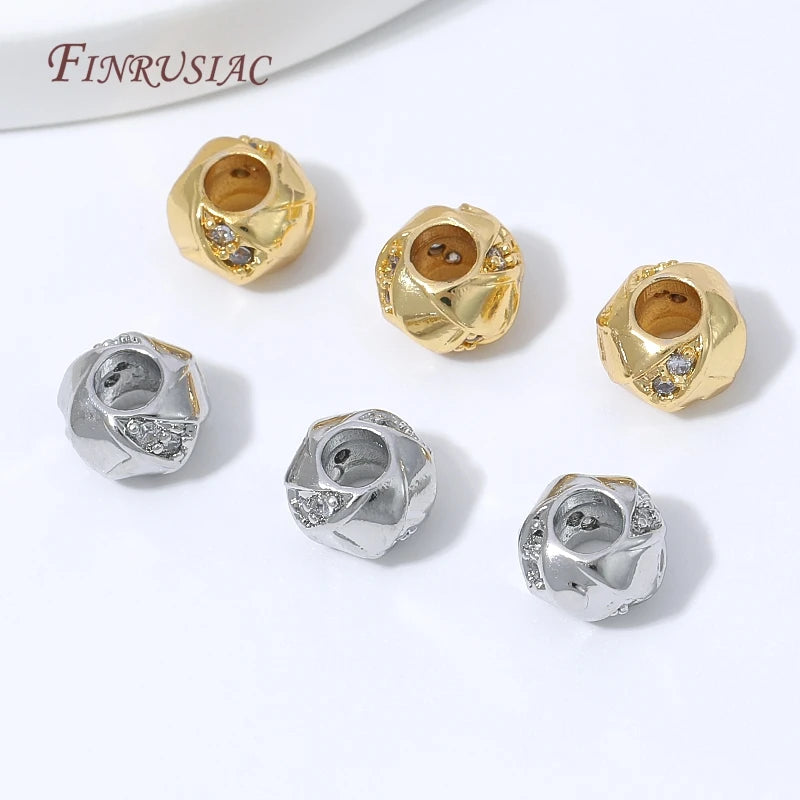 18K Gold Plated Micro Pavé CZ Spacer Beads | DIY Jewelry Making Jewelry Spacer Beads P3