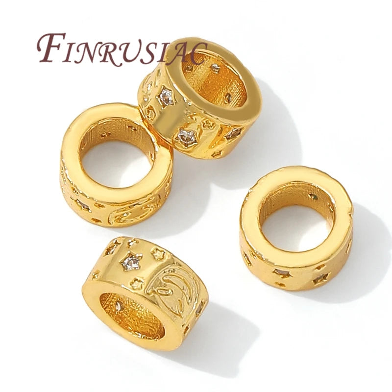 18K Gold Plated Spacer Beads 8mm – Large Hole DIY Jewelry Jewelry Spacer Beads P3