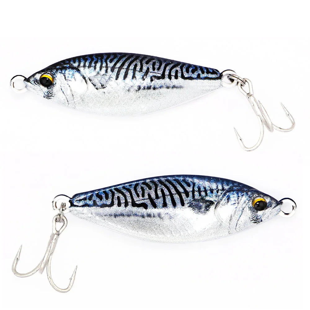 B&U Metal Jig Spoon Lure – 3D Eye Laser Sinking Spinner Bait Metal Jig Lure P3 black blue 1pc-18g