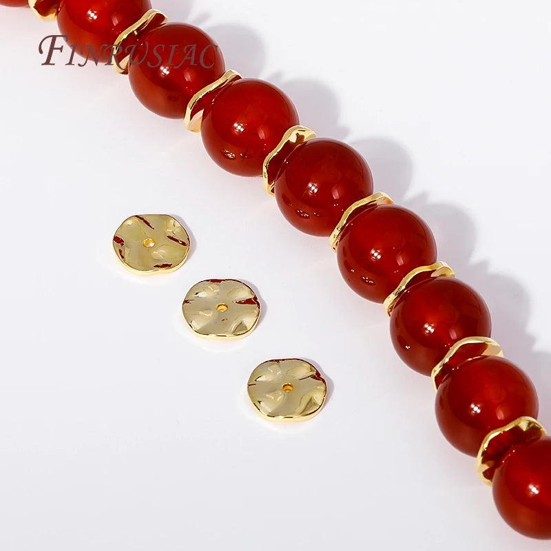 18K Gold Plated Wave Flat Spacer Beads 4/6/8mm | DIY Jewelry Jewelry Spacer Beads P3