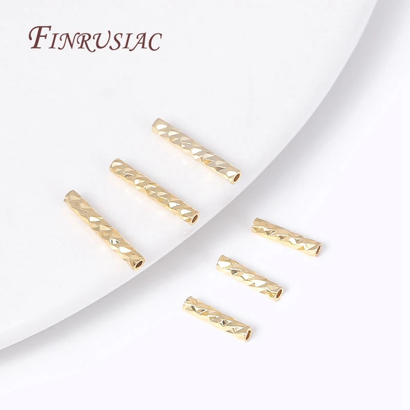 18K Gold Plated Brass Tube Beads | DIY Bracelet & Necklace Making Jewelry Making Beads P3