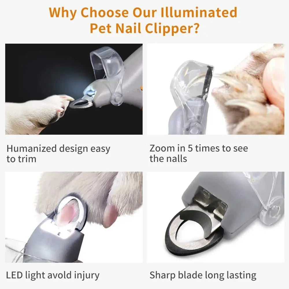 LED Light Pet Nail Clippers for Cats & Dogs | Grooming Kit Pet Nail Clippers P3