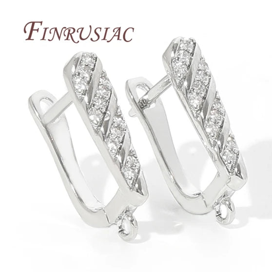 18K Gold Plated CZ Square Huggie Hoop Earrings – DIY Findings Huggie Hoop Earrings P3