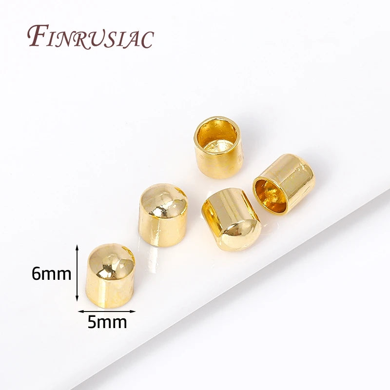 18K Gold Plated Leather Cord End Cap Clasp Findings – DIY Jewelry Findings P3 18K Real Gold Plated 20 Pieces