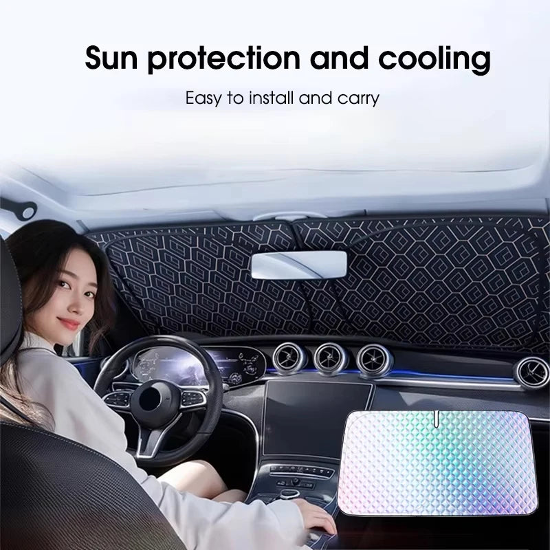 Car Windshield Sunshade – Full Coverage UV & Heat Shield Windshield Sunshade P3