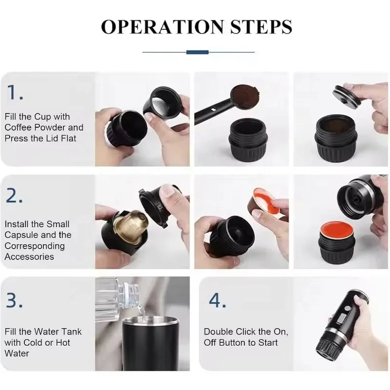 DUTRIEUX Portable Espresso Maker – NS Capsule & Ground Coffee Portable Espresso Maker P3