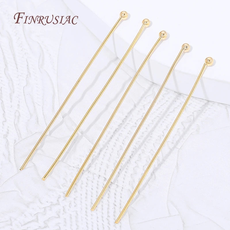 18K Gold Plated Ball Head Pins – Long Stem Beading Pins Jewelry Making Findings P3