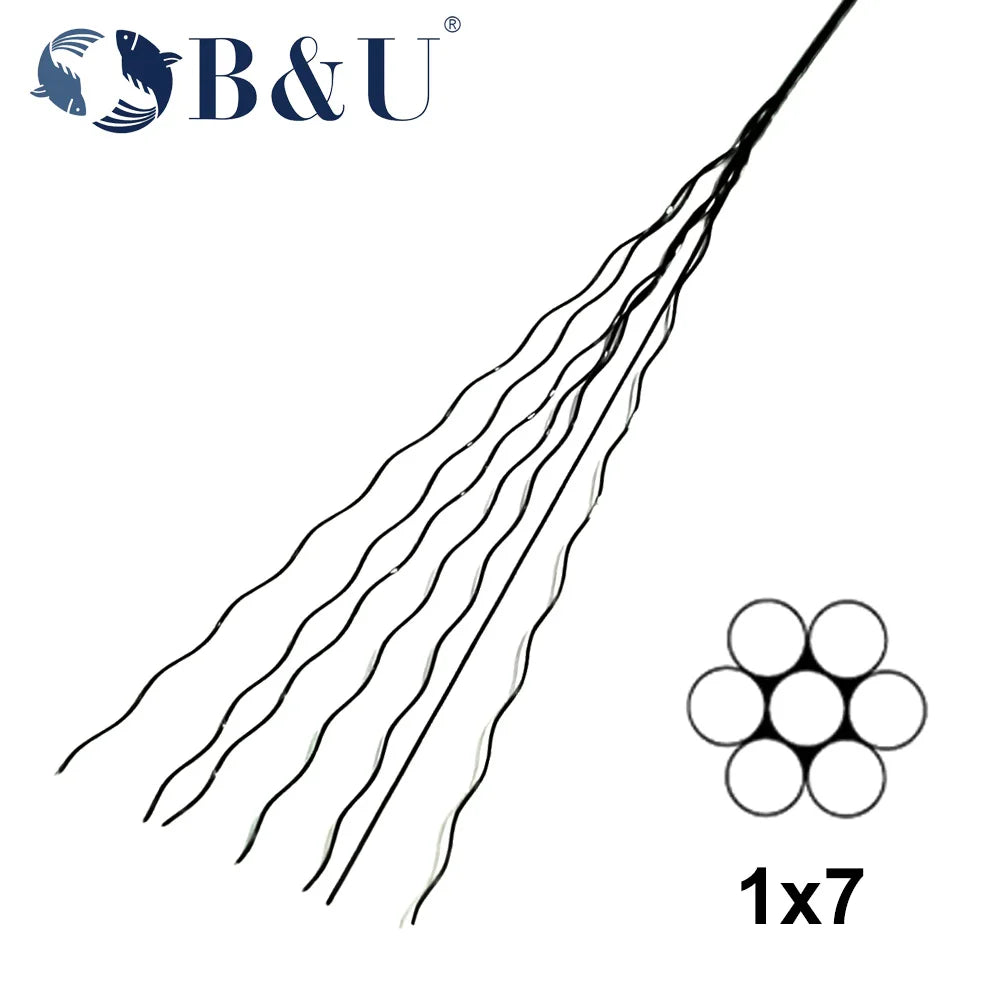 B&U 1x7 Titanium Wire Leader 11lb – Pike Zander Bass Fishing Wire Leader P3