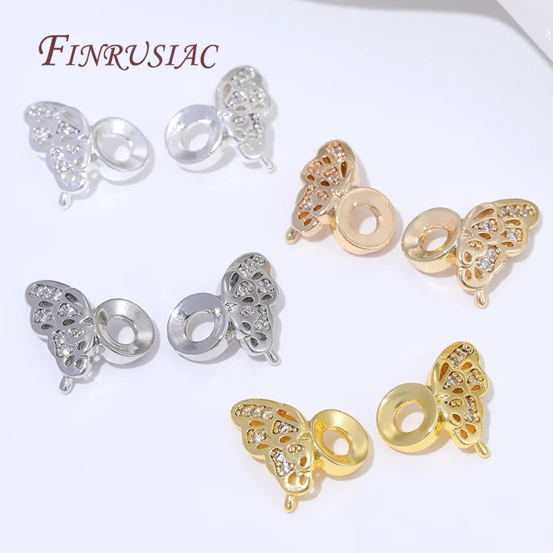 18K Gold Plated Zircon Butterfly Spacer Beads – DIY Jewelry Jewelry Spacer Beads P3