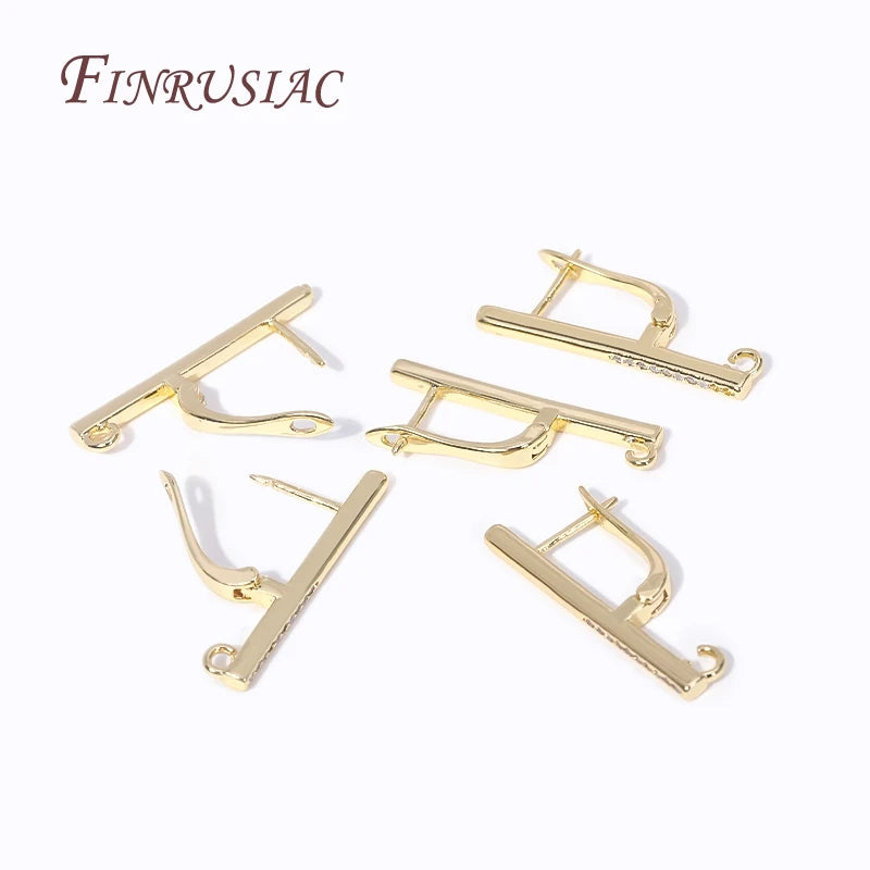 18K Gold Plated Zircon Earring Hooks | DIY Jewelry Findings Earring Hooks Findings P3