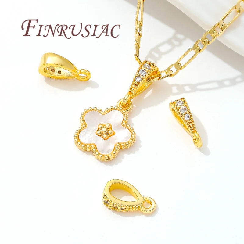 14K Gold Plated Brass Pendant Bails Open Ring DIY Jewelry Findings Jewelry Findings P3