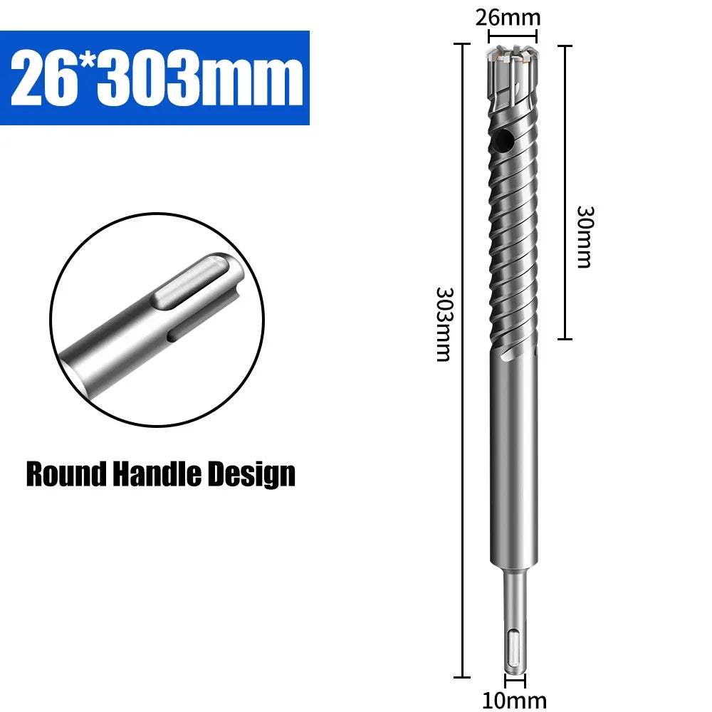 SDS-Plus Carbide Rebar Drill Bit – 8-Blade 303mm SDS-Plus Drill Bit P3 26x303mm