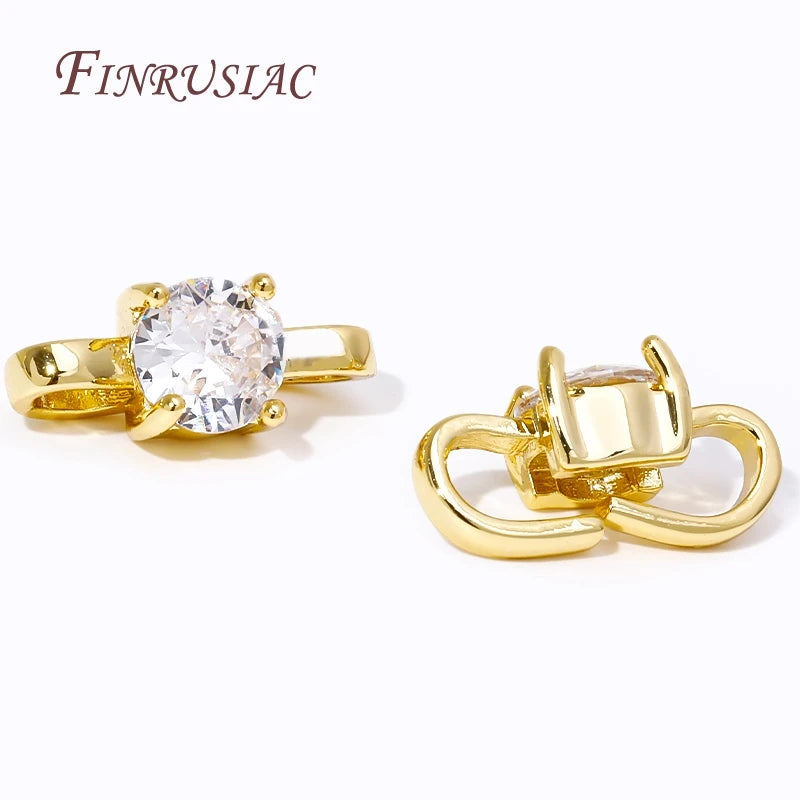 18K Gold Plated Zircon Clasp Connectors | DIY Jewelry Making Jewelry Clasp Connector P3