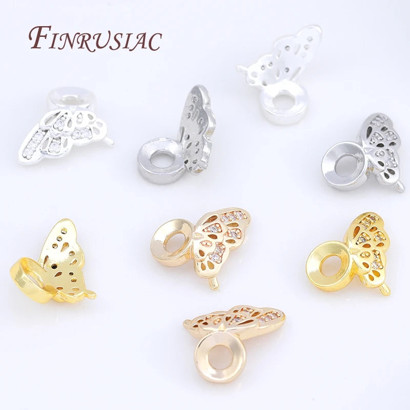 18K Gold Plated Zircon Butterfly Spacer Beads – DIY Jewelry Jewelry Spacer Beads P3