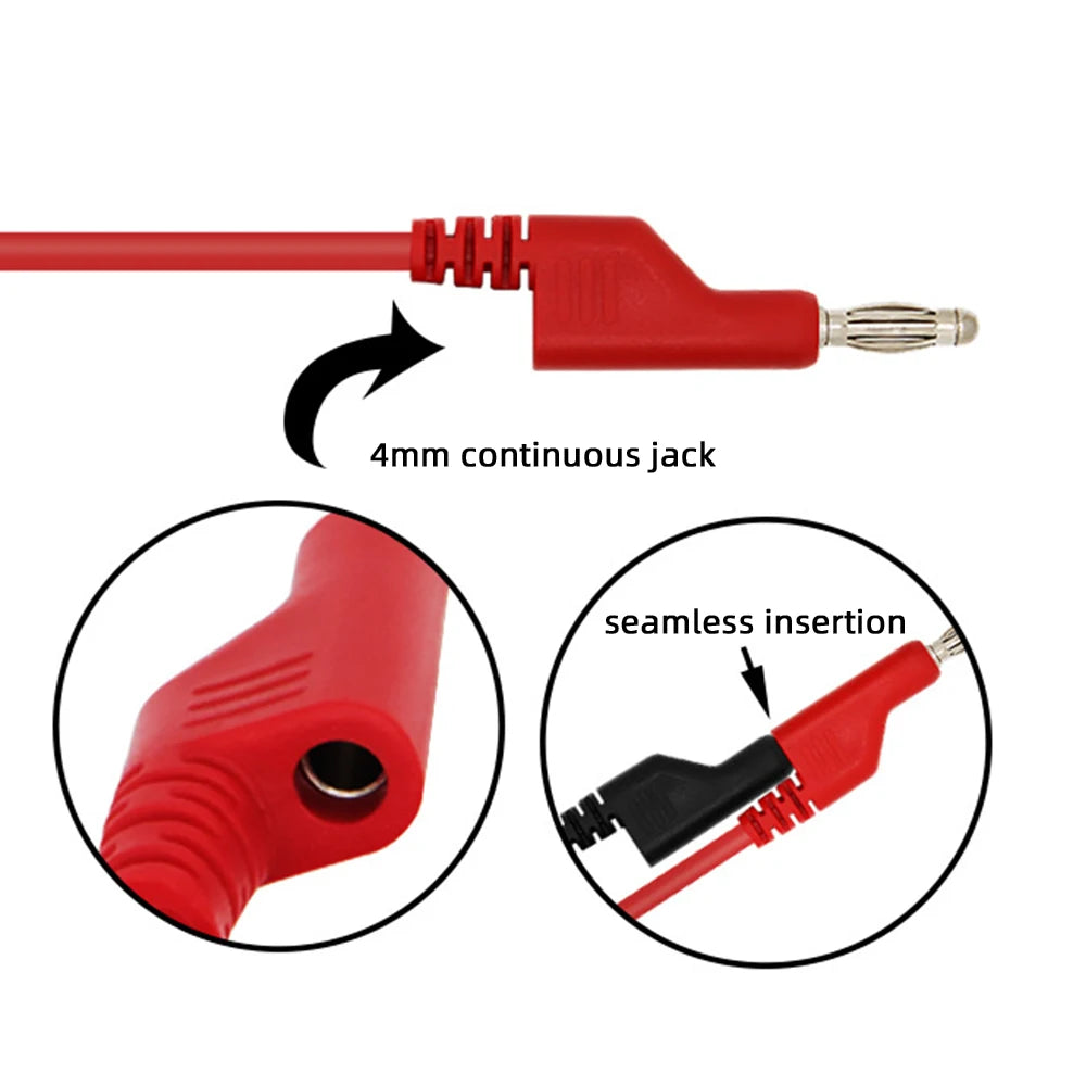4mm Copper Banana Plug Test Leads – 5-Piece Set | 19A/1000V Electrical Test Leads P3