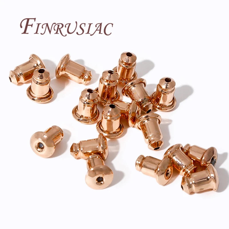 14K Gold Plated Earring Backs for Studs | 50/100 Pcs DIY Earring Backs Findings P3