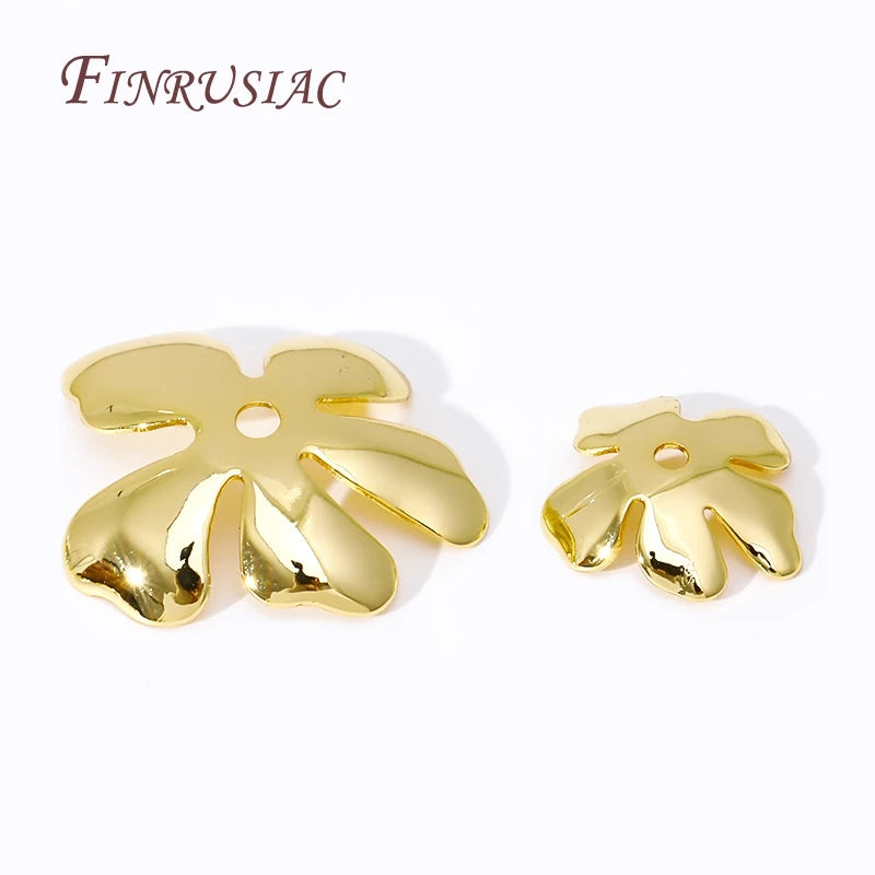 18K Gold Plated Brass Flower Bead Caps – DIY Jewelry Findings Jewelry Bead Caps P3