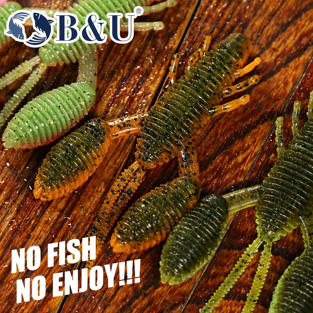 B&U 70mm Soft Crawfish Lure – Bass Pike Perch 4-Pack Soft Plastic Lure P3