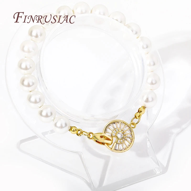 18K Gold Plated Brass Zircon Round Clasp for DIY Jewelry Jewelry Clasp Connector P3
