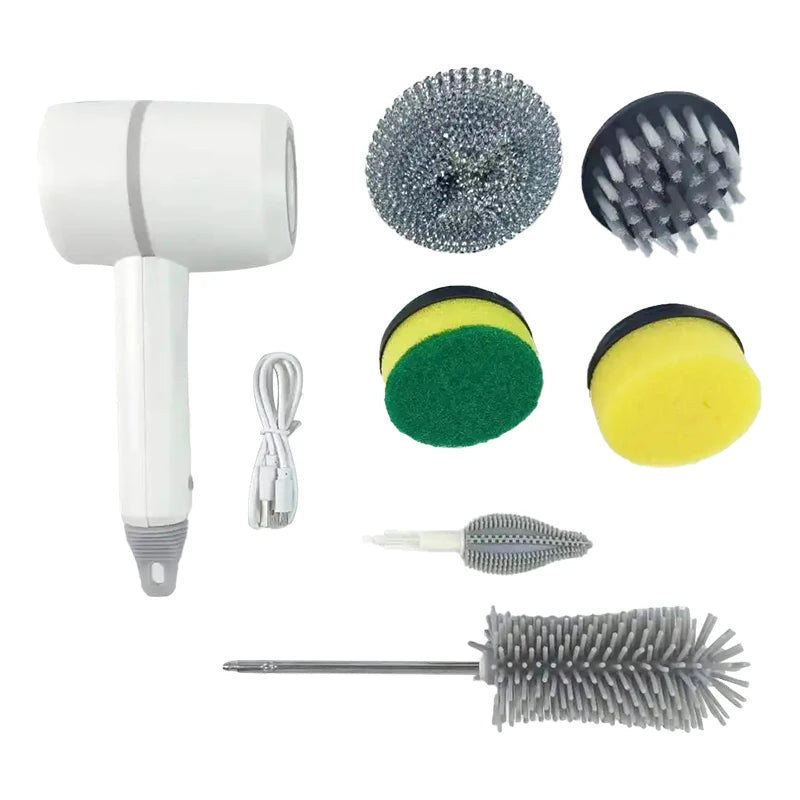 Electric Cleaning Brush Set with Replaceable Heads | Multi-Use Electric Cleaning Brush P3