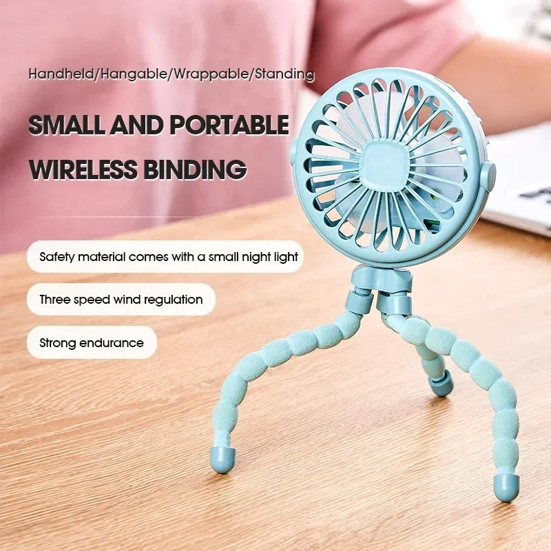 Mini Clip Fan – Flexible USB Rechargeable with Night Light Portable Clip Fan P3