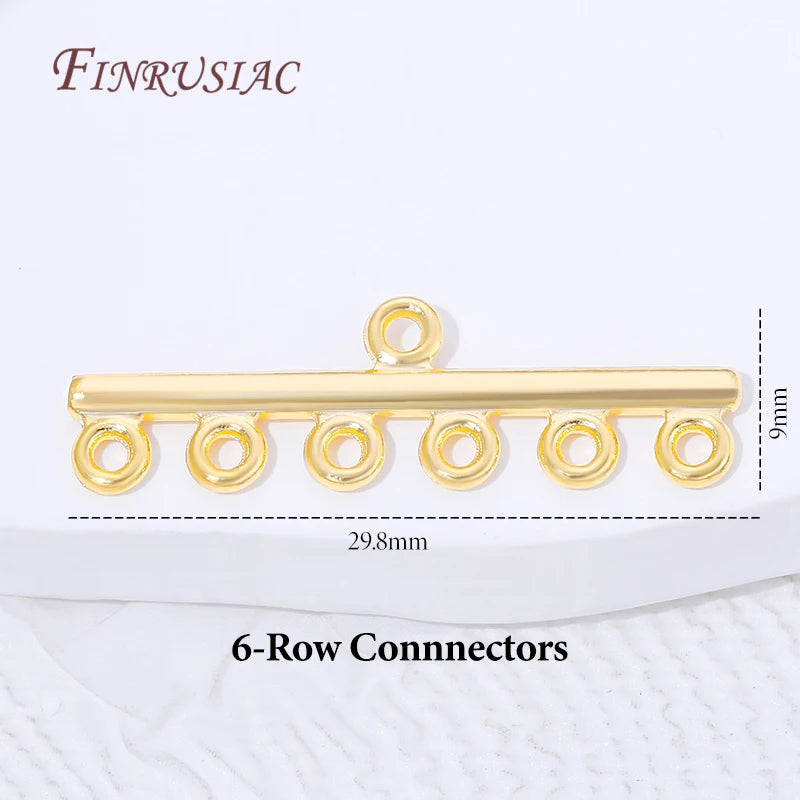 18K Gold Plated 6-Hole Multi-Strand Necklace Clasp | DIY Jewelry Findings Clasp P3 18K Gold Plated 6 pieces