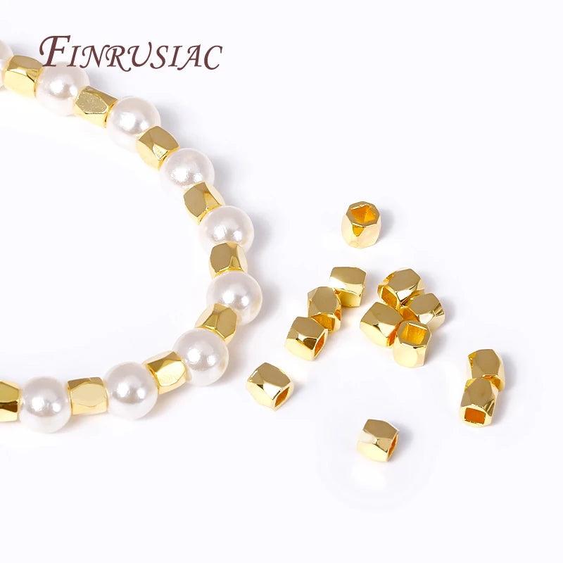 18K Gold Plated Square Spacer Beads 2mm/3mm – DIY Jewelry Jewelry Spacer Beads P3