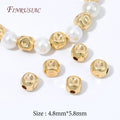 18K Gold Plated Spacer Beads | Brass Crushed Beads 10/20Pcs Jewelry Spacer Beads P3 18K Real Gold Plated 20 pcs