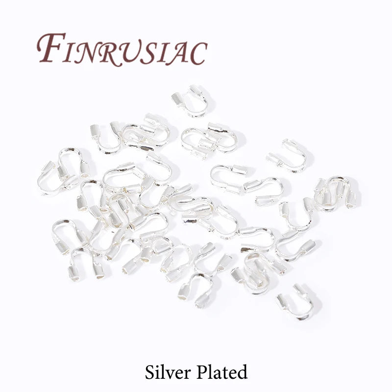 14K Gold Plated Wire Protectors U-Shape Loops | Jewelry Making Jewelry Findings P3 Silver Plated 6.5mmx5mm-50pcs