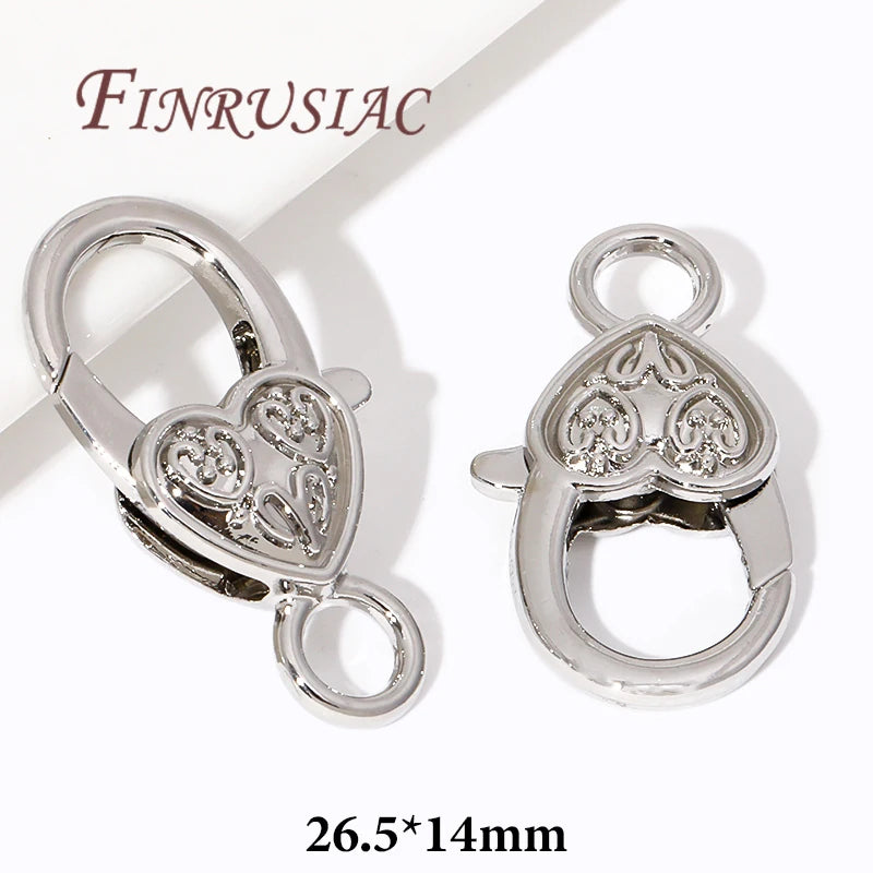 18K Gold Plated Lobster Clasps | DIY Jewelry Connector Findings Jewelry Clasp Findings P3 Rhodium Plated 10 Pieces