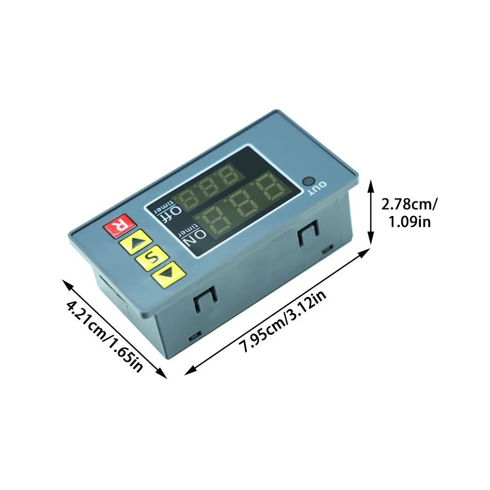 Gaqqee Digital Time Delay Relay Module DC 12V 24V AC 110–220V Timer Relay Module P3