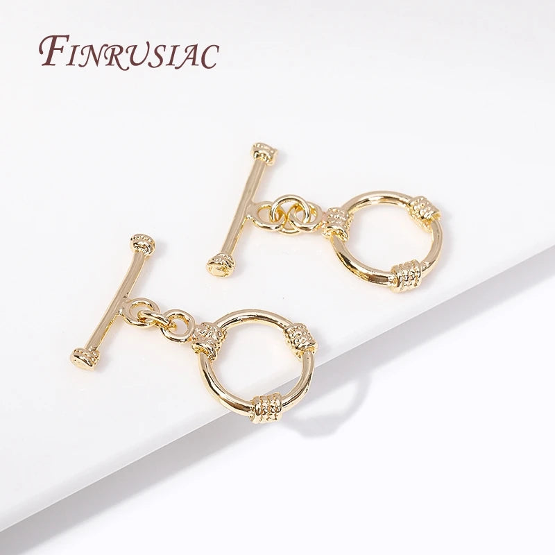 14K Gold Plated Zircon OT Toggle Clasps – 7 Styles DIY Jewelry Jewelry Toggle Clasp P3