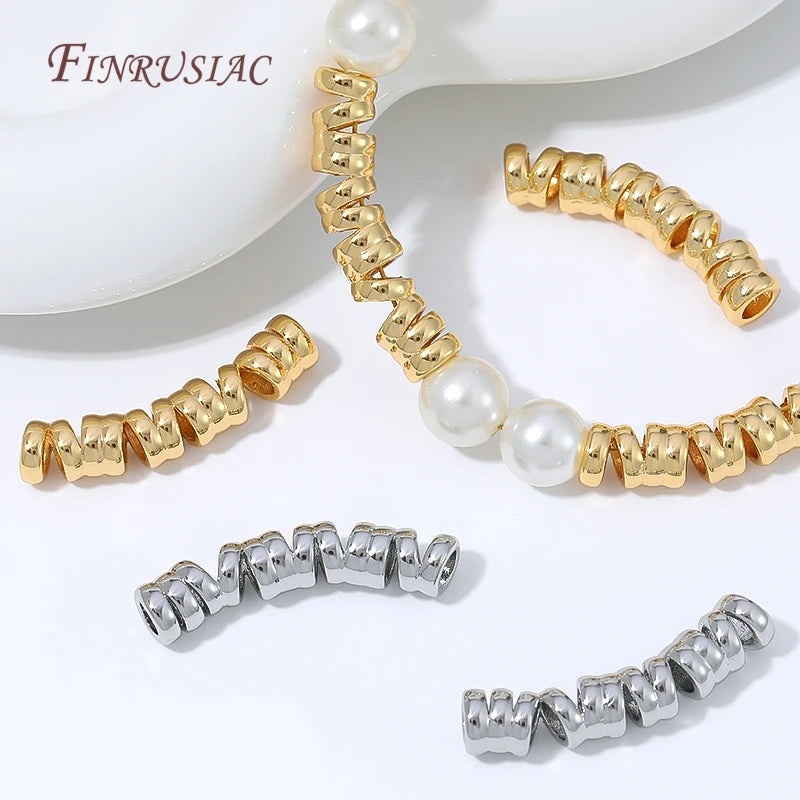 18K Gold Plated Wavy Spacer Beads – DIY Jewelry Making Jewelry Spacer Beads P3
