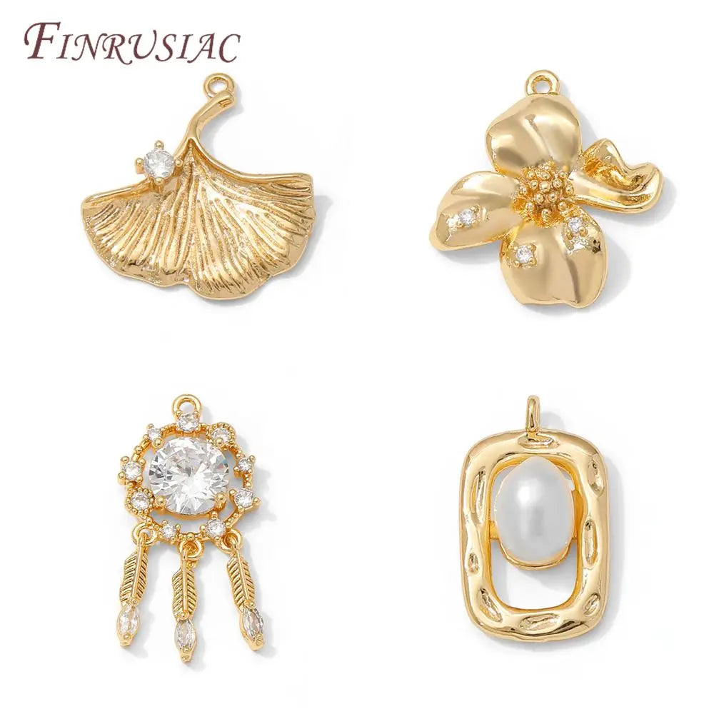 18K Gold Plated Charms – Flower Sun Moon DIY Jewelry Pendants DIY Jewelry Charms P3