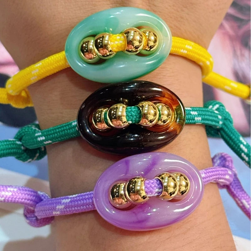 Colorful Pig Nose Beaded Woven Bracelet – Adjustable Women's Beaded Bracelet P3