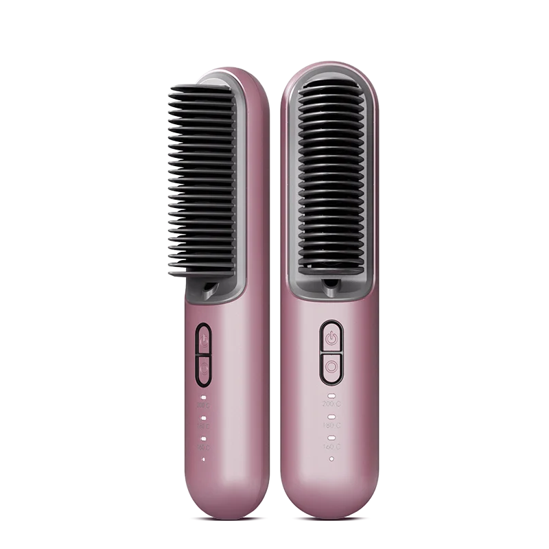 Cordless Negative Ion Hair Straightener Brush | Wireless Comb Hair Straightener Brush P3 Purple USB Type-C