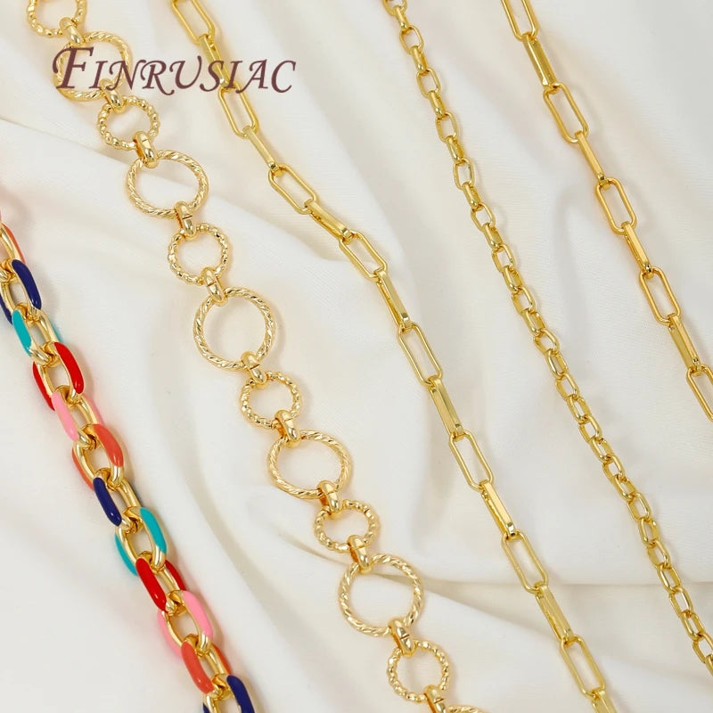 18K Gold Plated Brass Heart Chain – Bulk DIY Necklace Chain DIY Jewelry Chain P3